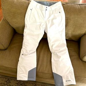 Columbia white snow pants new, never worn size medium